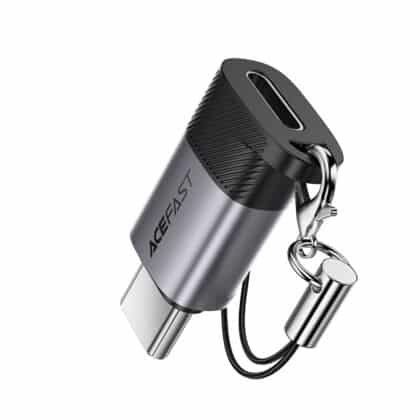 Acefast - Προσαρμογέας (J19) - Θηλυκό Lightning σε Αρσενικό USB-C, Φόρτιση 60W, Μετάδοση Δεδομένων USB2.0 - Γκρι
