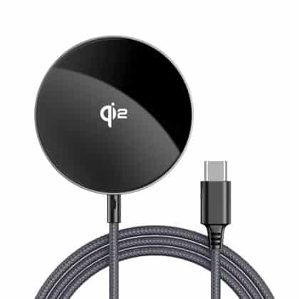 Acefast - Μαγνητικός Ασύρματος Φορτιστής (E24) - MagSafe, Γρήγορη Φόρτιση, Qi2, Τύπου-C, 15W, 2.25A, Σκληρυμένο Γυαλί, 1.2m - Μεταλλικό Γκρι