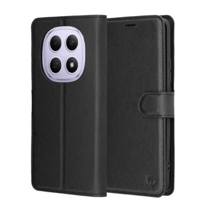 Techsuit Leather Folio - θήκη για Xiaomi Redmi Note 15 / 5G 4G Poco M8 - Μαύρο