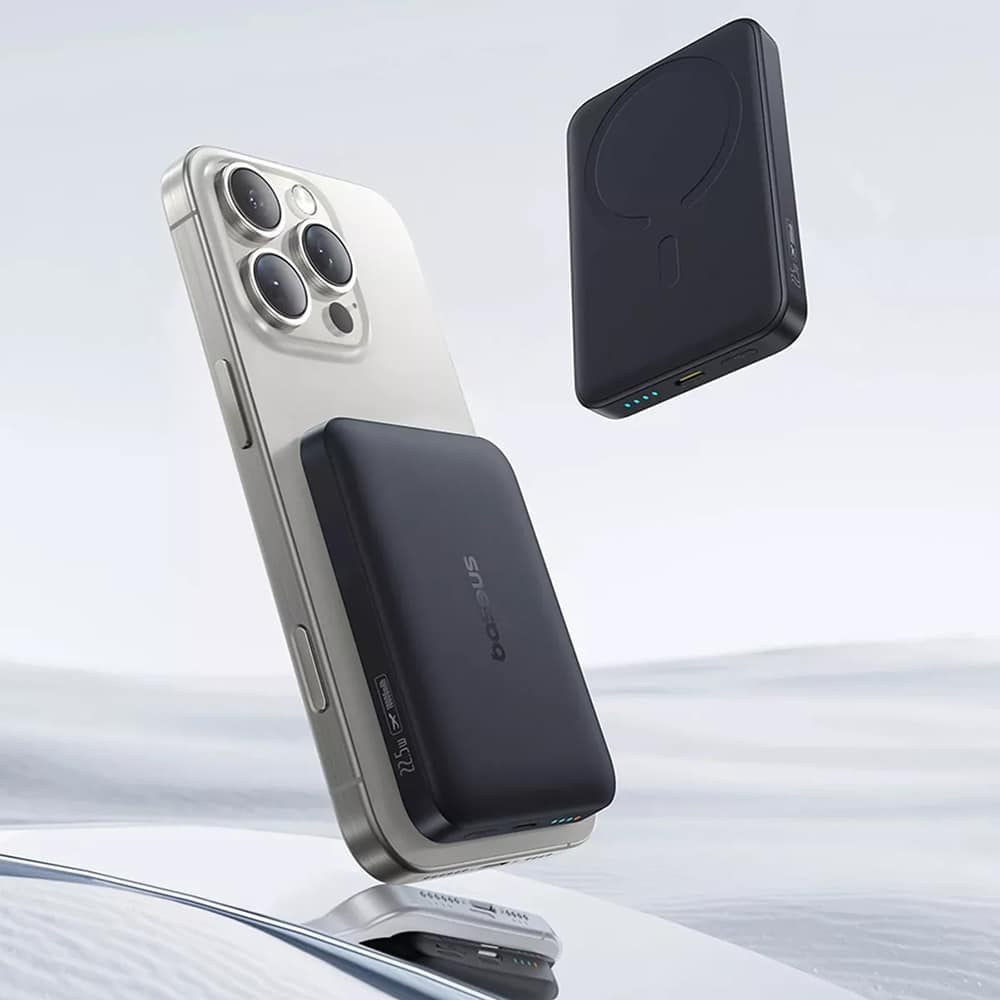 Baseus - Μαγνητικό Power Bank EnerFill FM11 (E0026602) - Περιλαμβάνεται καλώδιο Type-C, Σχεδιασμός Ultra-Mini, 10.000mAh, 22.5W - Γκρι - Image 2