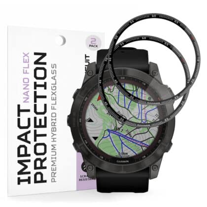 Techsuit - Nano Flex (2 τεμάχια) - Garmin Fenix 7X - Μαύρο