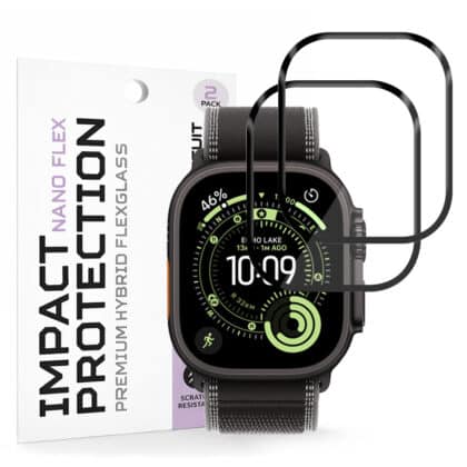 Techsuit - Nano Flex (συσκευασία 2 τεμαχίων) - Apple Watch Ultra / Ultra 2 / Ultra 3 - Μαύρο