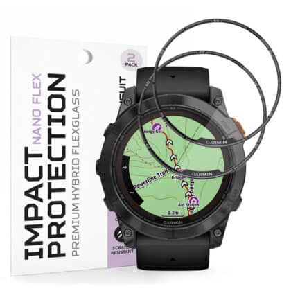 Techsuit - Nano Flex (2 τεμάχια) - Garmin Fenix 7X Pro Solar - Μαύρο