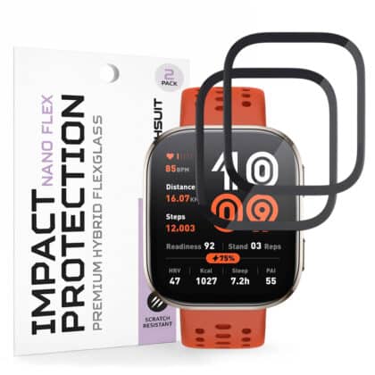 Techsuit - Nano Flex (συσκευασία 2 τεμαχίων) - Amazfit Bip 6 - Μαύρο