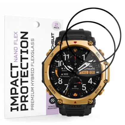 Techsuit - Nano Flex (συσκευασία 2 τεμαχίων) - Amazfit T-Rex 3 Pro 48mm - Μαύρο