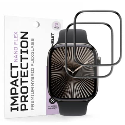 Techsuit - Nano Flex (συσκευασία 2 τεμαχίων) - Apple Watch 10 42mm / 11 42mm - Μαύρο