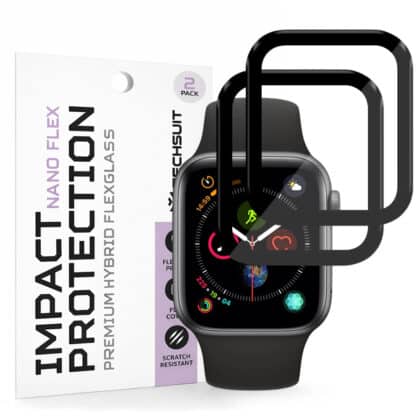 Techsuit - Nano Flex (συσκευασία 2 τεμαχίων) - Apple Watch 4 / 5 / 6 / SE / SE 2 / SE 3 40mm - Μαύρο