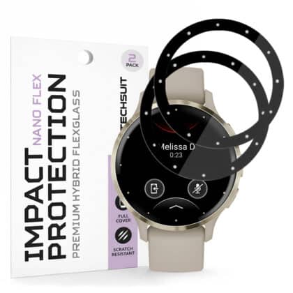 Techsuit - Nano Flex (2 τεμάχια) - Garmin Venu 3S - Μαύρο