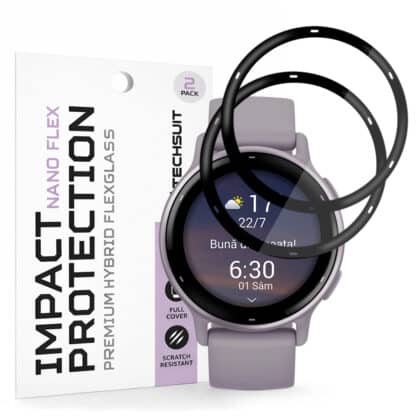 Techsuit - Nano Flex (συσκευασία 2 τεμαχίων) - Garmin vivoactive 5 - Μαύρο