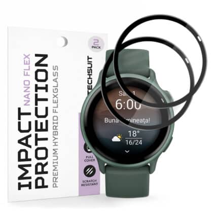 Techsuit - Nano Flex (συσκευασία 2 τεμαχίων) - Garmin vivoactive 6 - Μαύρο