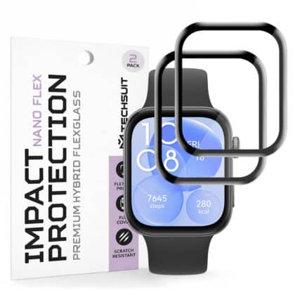 Techsuit - Nano Flex (συσκευασία 2 τεμαχίων) - Huawei Watch Fit 3 - Μαύρο