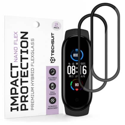 Techsuit - Nano Flex (συσκευασία 2 τεμαχίων) - Xiaomi Mi Band 5 / 6 / 6 NFC - Μαύρο
