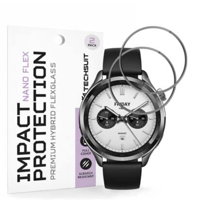 Techsuit - Nano Flex (συσκευασία 2 τεμαχίων) - Xiaomi Watch S4 - Μαύρο