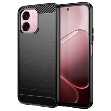 Techsuit Carbon Silicone - θήκη για Oppo A6 - Μαύρο