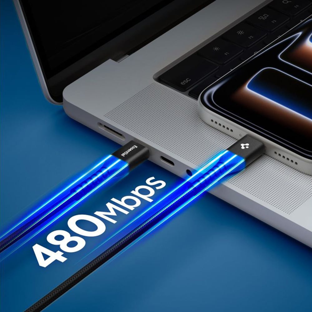 SPIGEN EB10010CCA ΒΑΣΙΚΟ ΚΑΛΩΔΙΟ ΤΥΠΟΥ-C 100W 100CM ΜΑΥΡΟ - Image 3
