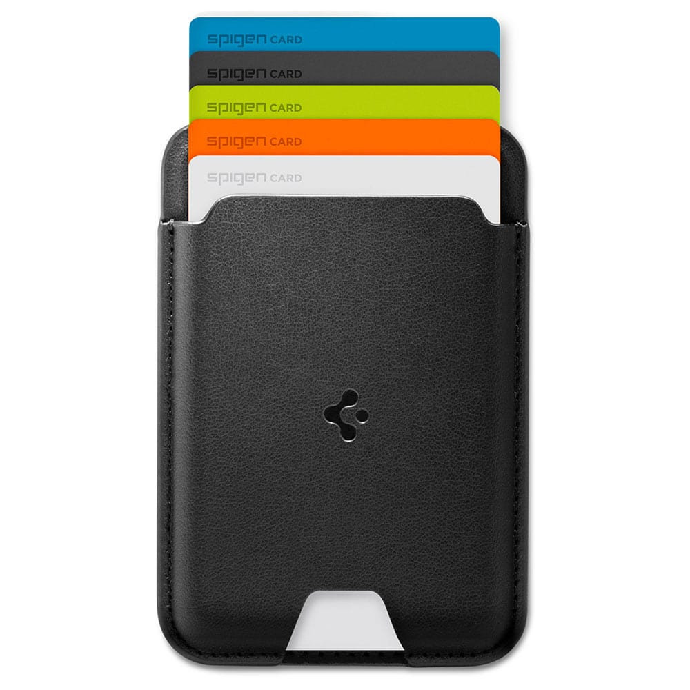 Spigen - Πορτοφόλι Valentinus MagFit (AFA11337) - για 5 κάρτες εύκολης πρόσβασης, μινιμαλιστική κατασκευή, δέρμα PU - μαύρο - Image 3