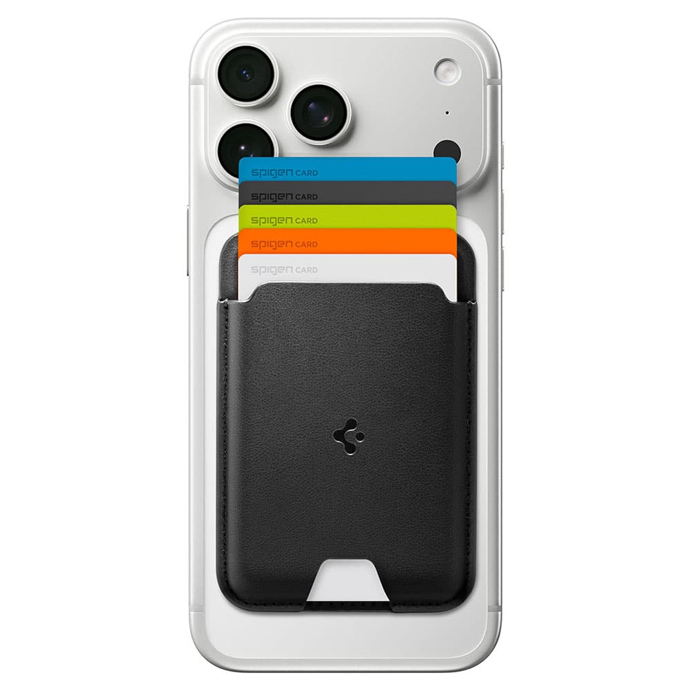 Spigen - Πορτοφόλι Valentinus MagFit (AFA11337) - για 5 κάρτες εύκολης πρόσβασης, μινιμαλιστική κατασκευή, δέρμα PU - μαύρο - Image 2