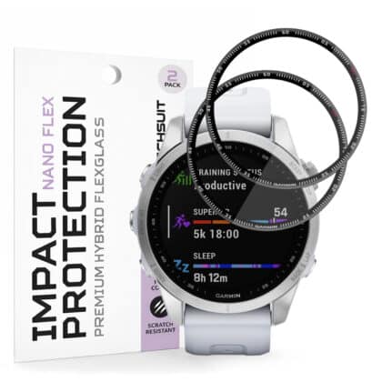 Techsuit - Nano Flex (2 τεμάχια) - Garmin Fenix 7S - Μαύρο