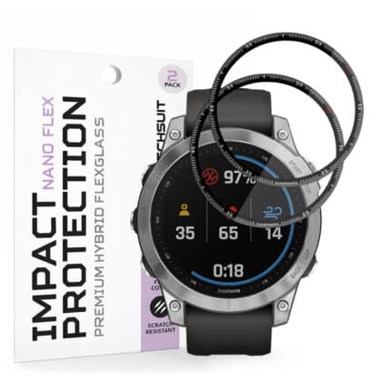 Techsuit - Nano Flex (2 τεμάχια) - Garmin Fenix 7 - Μαύρο