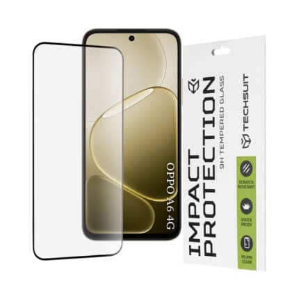 Techsuit - 111D Πλήρης Κάλυψη / Πλήρες Γυαλί με Κόλλα - Oppo A6 4G - Μαύρο