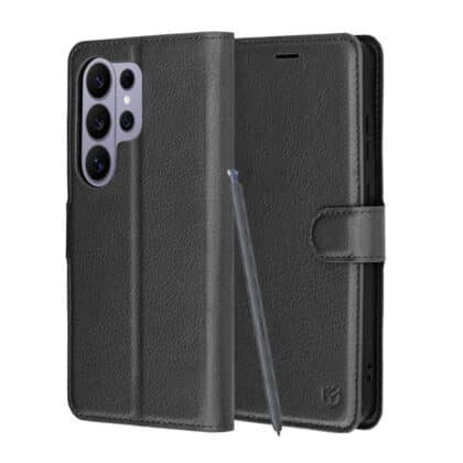 Techsuit Leather Folio - θήκη για Samsung Galaxy S26 Ultra - Μαύρο