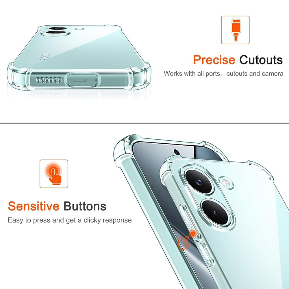 Techsuit Shockproof Clear Silicone - θήκη για Xiaomi Poco X8 Pro - Διάφανο - Image 3
