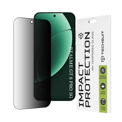Techsuit - 111D Πλήρης Κόλλα Απορρήτου - Realme GT 8 Pro - Μαύρο