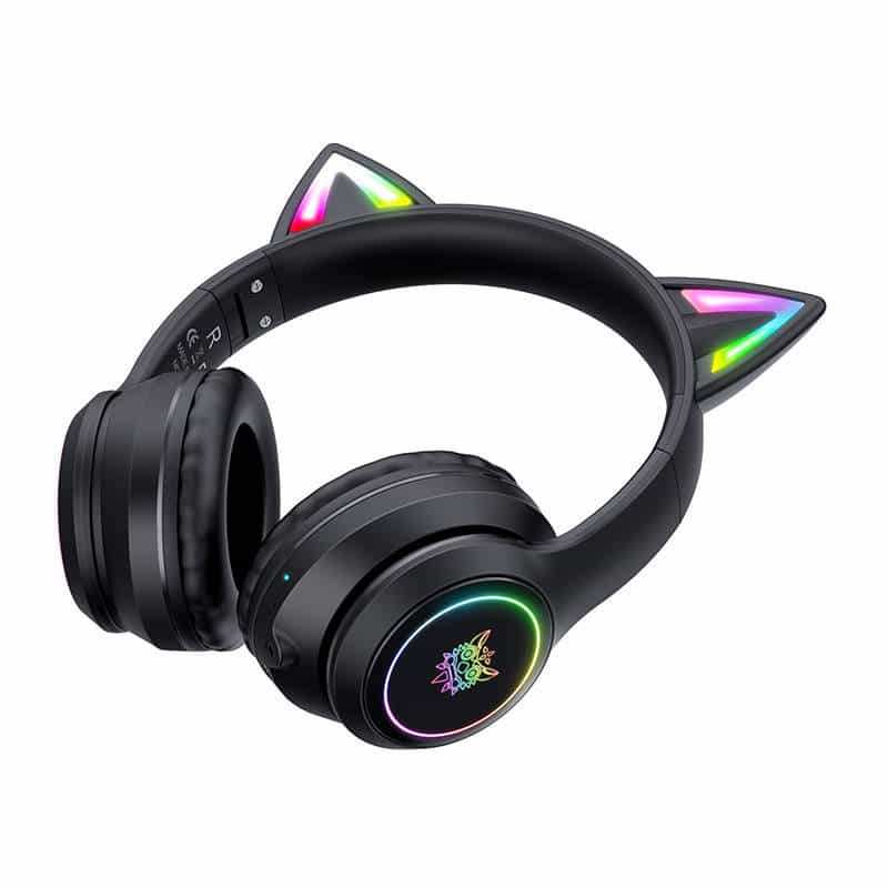 ONIKUMA Ασύρματα Ακουστικά Gaming B90 με Αυτιά Γάτας (Μαύρο) - Image 4