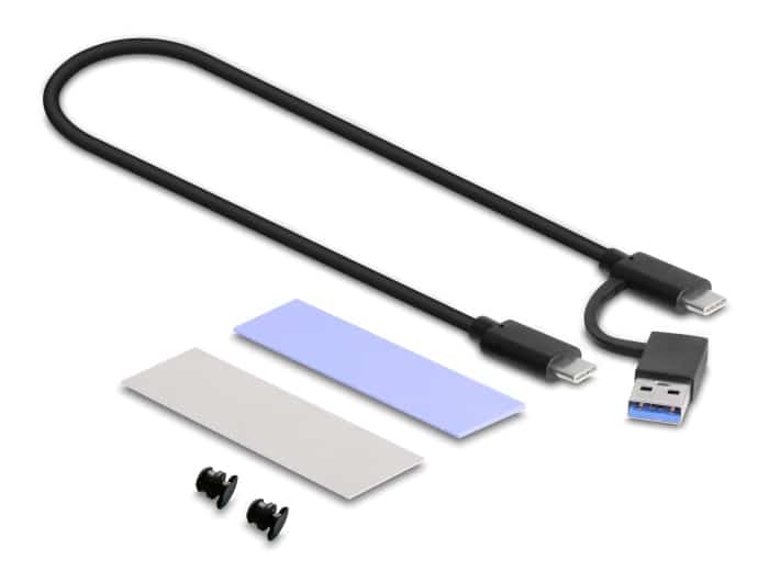DELOCK θήκη για M.2 NVMe PCIe/SATA SSD 42019, tool free, 10Gbps, μαύρη - Image 8