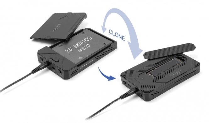 DELOCK θήκη M.2 NVMe & SATA SSD/HDD 42020, 10Gbps, λειτουργία κλώνου - Image 2