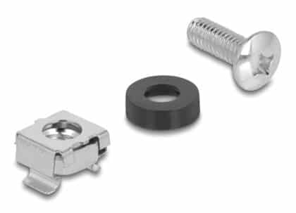 DELOCK σετ βίδες με παξιμάδια 42432 για rack, M6/16mm, ασημί, 100τμχ