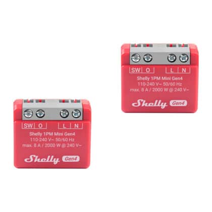 Σετ 2 ελεγκτών Shelly 1PM Mini Gen4 Zigbee/Matter
