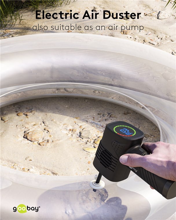 GOOBAY ηλεκτρικό air duster 61667, LED οθόνη, 46.8W, 2000mAh, μαύρο - Image 4