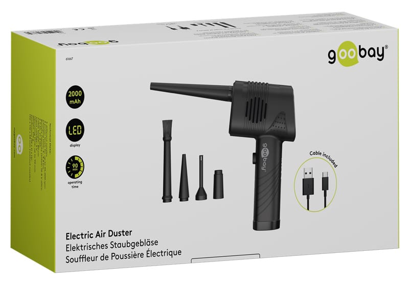 GOOBAY ηλεκτρικό air duster 61667, LED οθόνη, 46.8W, 2000mAh, μαύρο - Image 9