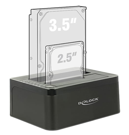 DELOCK docking station για 2.5" ή 3.5" SATA HDD/SSD 62661, 2 θέσεων, 6Gbps, clone function, μαύρο - Image 2
