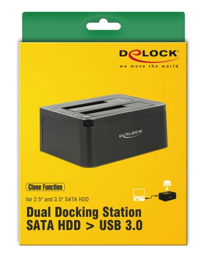DELOCK docking station για 2.5" ή 3.5" SATA HDD/SSD 62661, 2 θέσεων, 6Gbps, clone function, μαύρο - Image 6