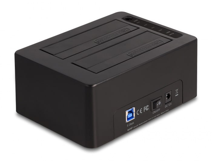 DELOCK docking station για 2.5" ή 3.5" SATA HDD/SSD 64187, 2 θέσεων, 5Gbps, clone/erase function, μαύρο - Image 4