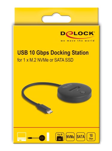 DELOCK docking station για M.2 NVMe/SATA SSD 64254, 10Gbps, μαύρο - Image 3