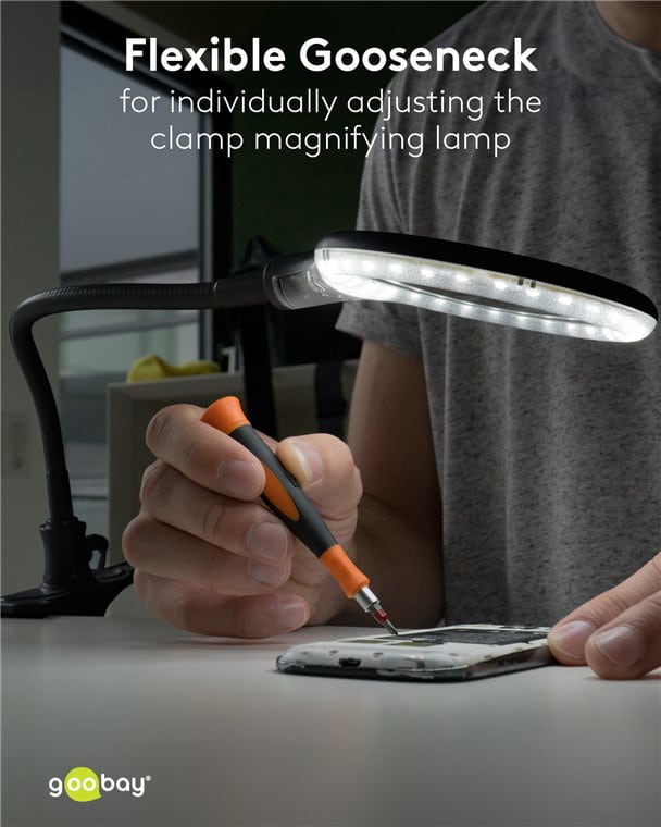 GOOBAY μεγεθυντικός φακός 64990 με κλιπ & βάση, LED, 3 διόπτρες 1.75x - Image 5