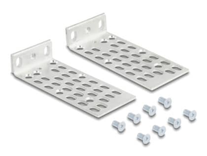 DELOCK σετ βάσεις τοποθέτησης για rack 66236, ασημί, 2τμχ