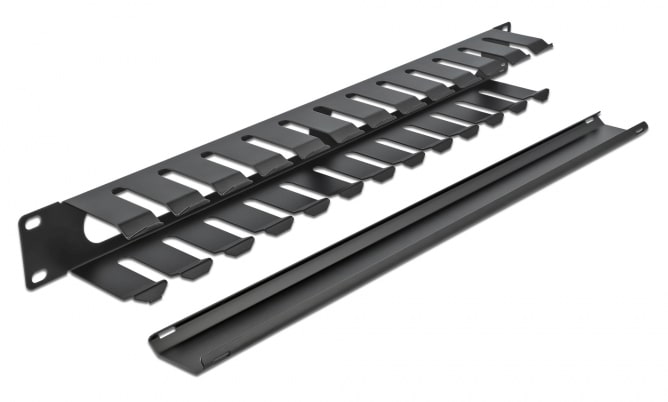 DELOCK cable management 66550 για rack 19"/1U, μεταλλικό, μαύρο - Image 4