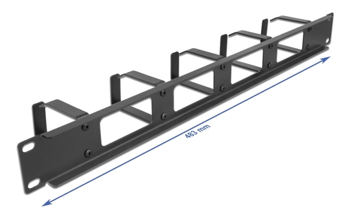 DELOCK cable management 66659 για rack 19"/1U, 5x γάντζοι, μαύρο - Image 2