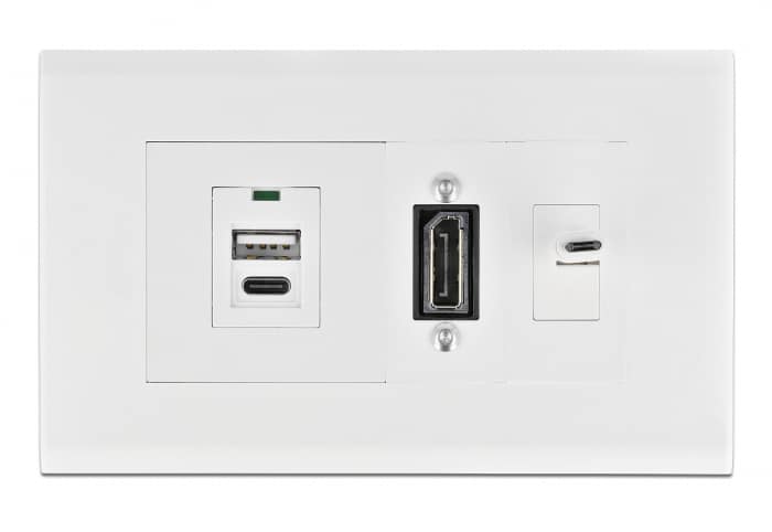 DELOCK module βάση πρίζας Easy 45 81316, 130 x 80 mm, λευκό - Image 2