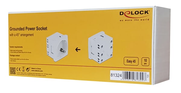 DELOCK module πρίζας ρεύματος Easy 45 81324, 45°, 45x45mm, 10τμχ - Image 3