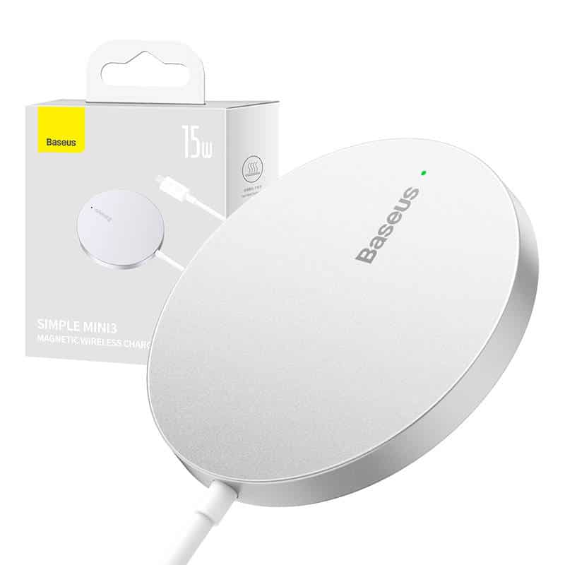 Baseus - Μαγνητικός Ασύρματος Φορτιστής Mini 3 (CCJJ040012) - Τύπου-C, 15W, 2A, 115-205 kHz - Ασημί - Image 2