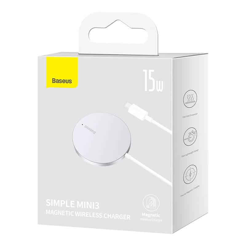 Baseus - Μαγνητικός Ασύρματος Φορτιστής Mini 3 (CCJJ040012) - Τύπου-C, 15W, 2A, 115-205 kHz - Ασημί - Image 3