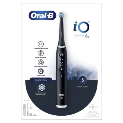 Ηλεκτρική οδοντόβουρτσα Oral-B iO Series 6s Περιστρεφόμενη/Ταλαιούμενη, Μαύρη Λάβα EU