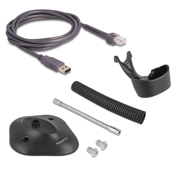 DELOCK USB barcode scanner 1D 90584, με καλώδιο σύνδεσης & βάση, μαύρο - Image 4