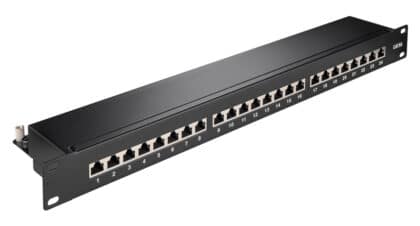 Πίνακας σύνδεσης GOOBAY 90854, 19"/1U, 24 θύρες, CAT 6a STP, μαύρo