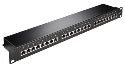 Πίνακας σύνδεσης GOOBAY 93048 19"/1U, 24 θύρες, CAT 6 STP, μαύρo